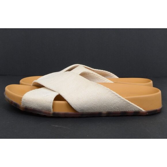 Rothy’s Women The Weekend Slide Sandals Oat Natural Breathable Hemp Size 9 Beach - Picture 8 of 11